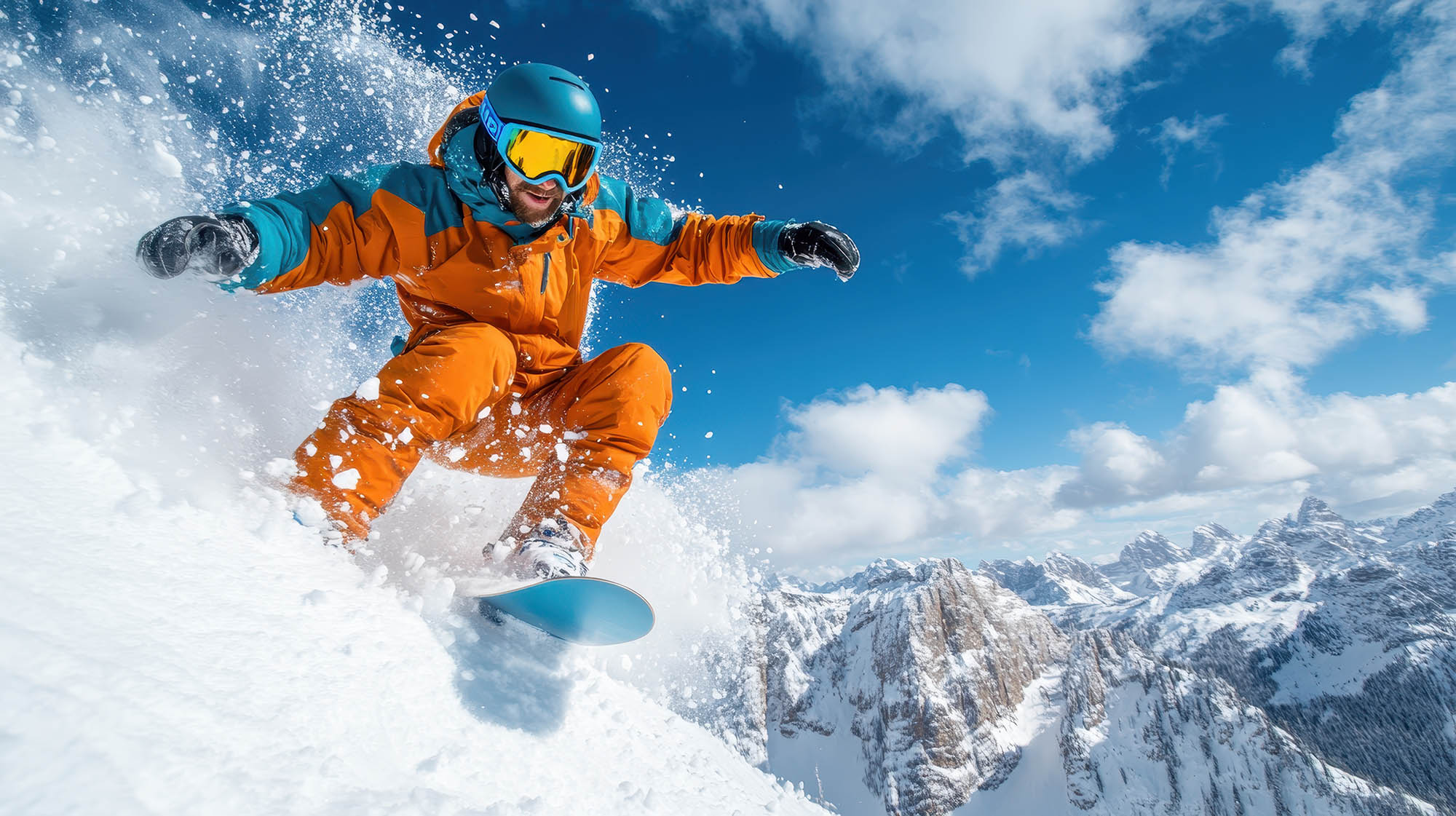snowboarding man